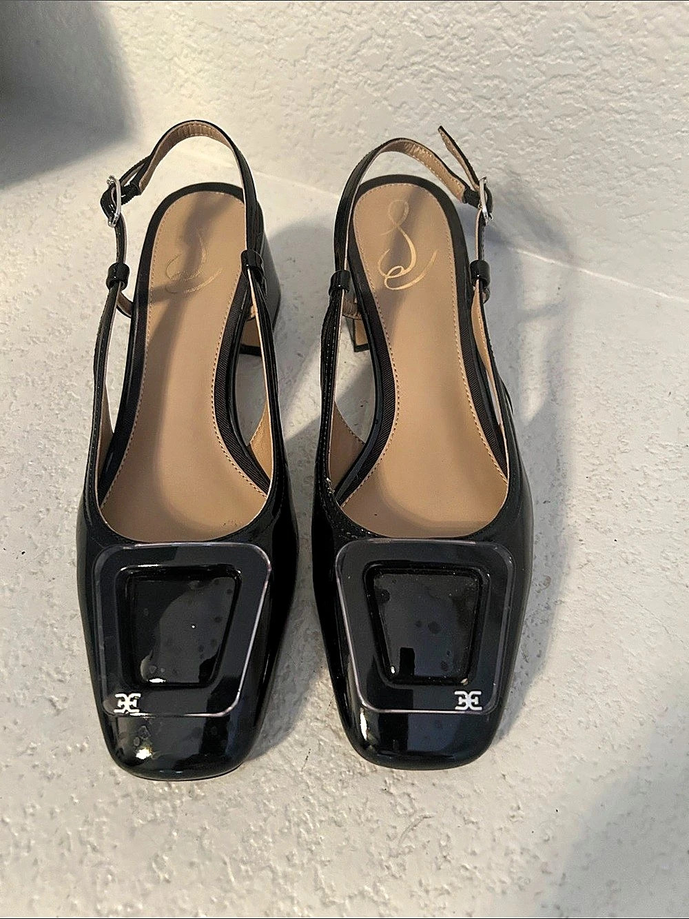 Sam Edelman Patent Slingback Heels in Black
